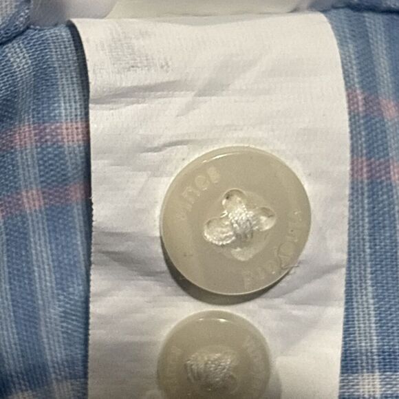 Vineyard Vines Classic Fit Murray Shirt Men's Large Linen Blend Blue Pink Plaid - Picture 2 of 16